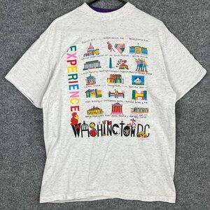 VTG 90s Experience Washington DC Men's Large‎ Tourist Art Single Stitch T Shirt